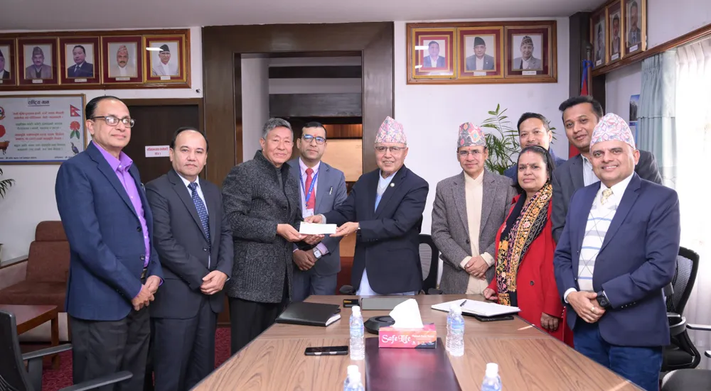 सिद्धार्थ प्रिमियर इन्स्योरेन्सद्वारा भौतिक पूर्वाधार पुनर्निर्माण कोषमा १ करोड १ लाख सहयोग, कोषमा पुग्यो १३ करोड ३५ लाख
