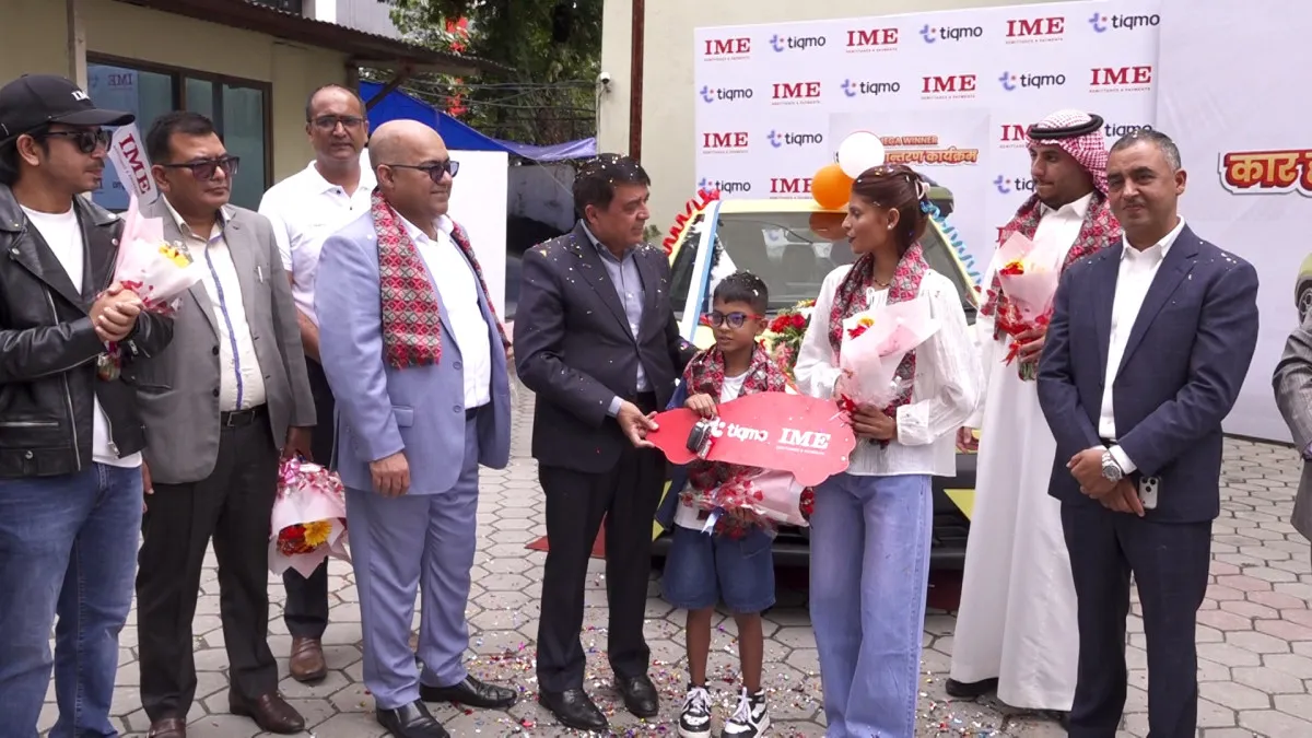 साउदीबाट टिक्मोमार्फत आईएमईमा पैसा पठाउँदा अभिषेक कालाखेतीले जिते बीवाईडी एट्टो १ ईभी