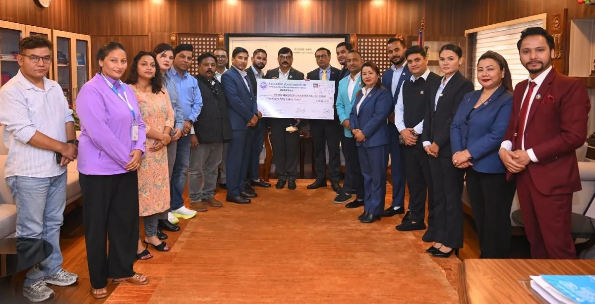 बाढी पीडितका लागि वैदेशिक रोजगार व्यवसायी संघद्वारा १ करोड ५० लाख सहयोग